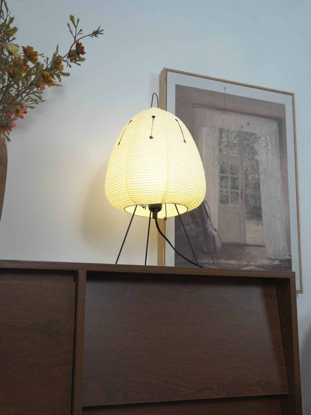 Japońska Lampa Stołowa z Latarenką