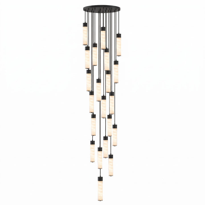 Lampa wisząca Tala z alabastru i mosiądzu