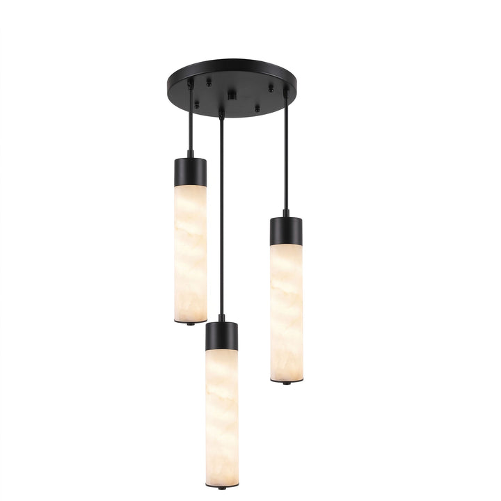 Lampa wisząca Tala z alabastru i mosiądzu