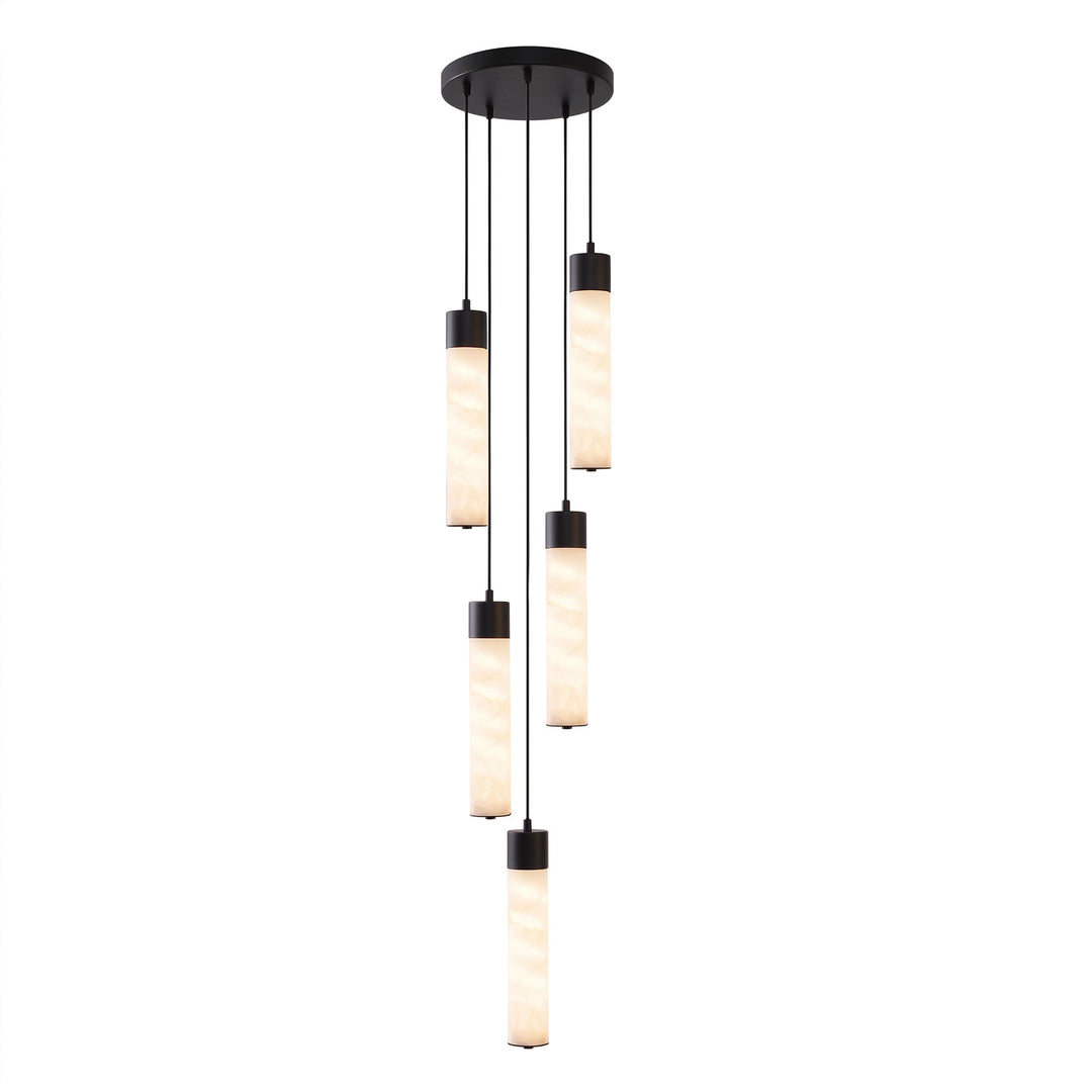 Lampa wisząca Tala z alabastru i mosiądzu
