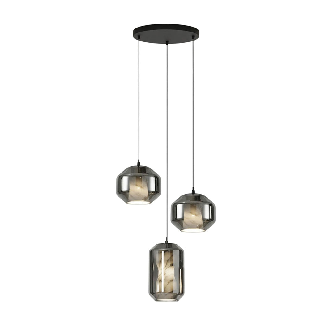 Lampa wisząca z alabastrowego szkła w cylindrze