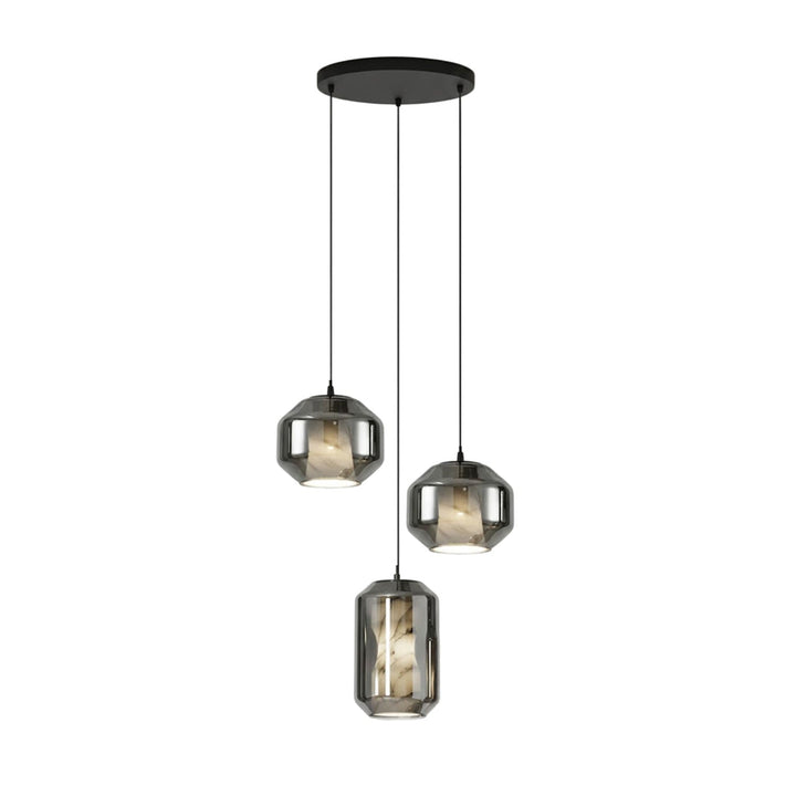 Lampa wisząca z alabastrowego szkła w cylindrze