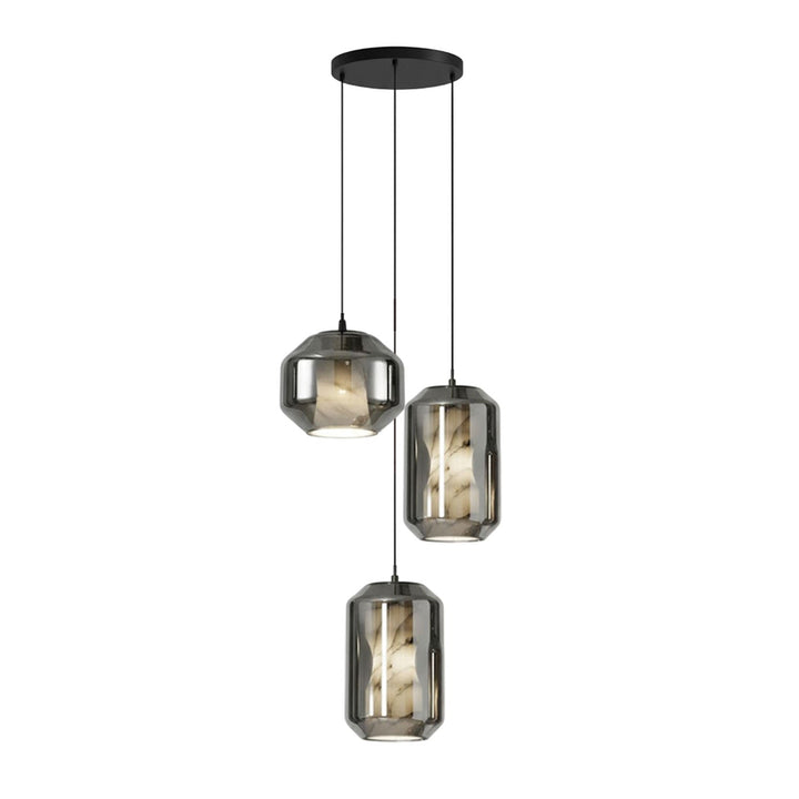 Lampa wisząca z alabastrowego szkła w cylindrze