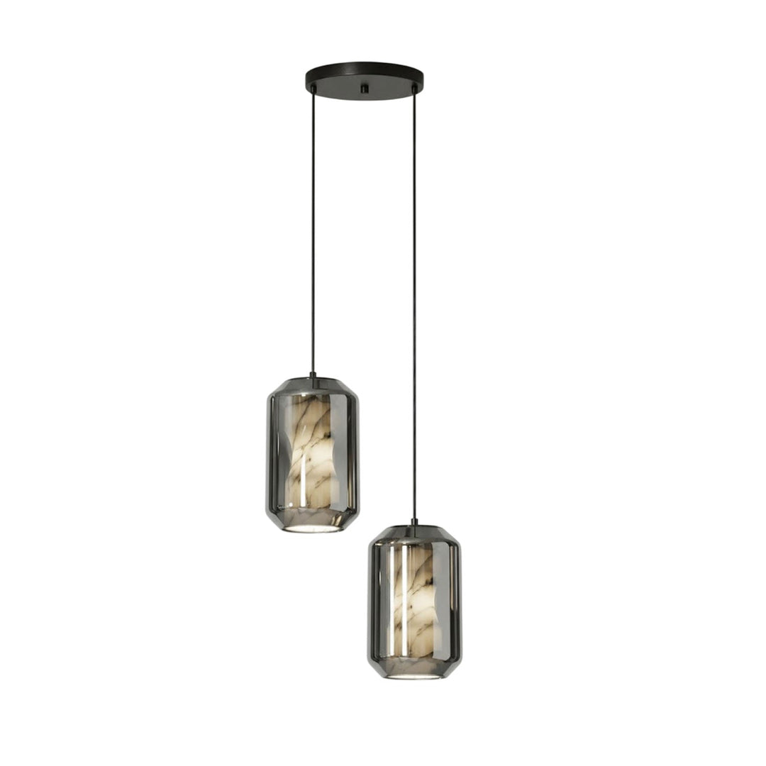 Lampa wisząca z alabastrowego szkła w cylindrze