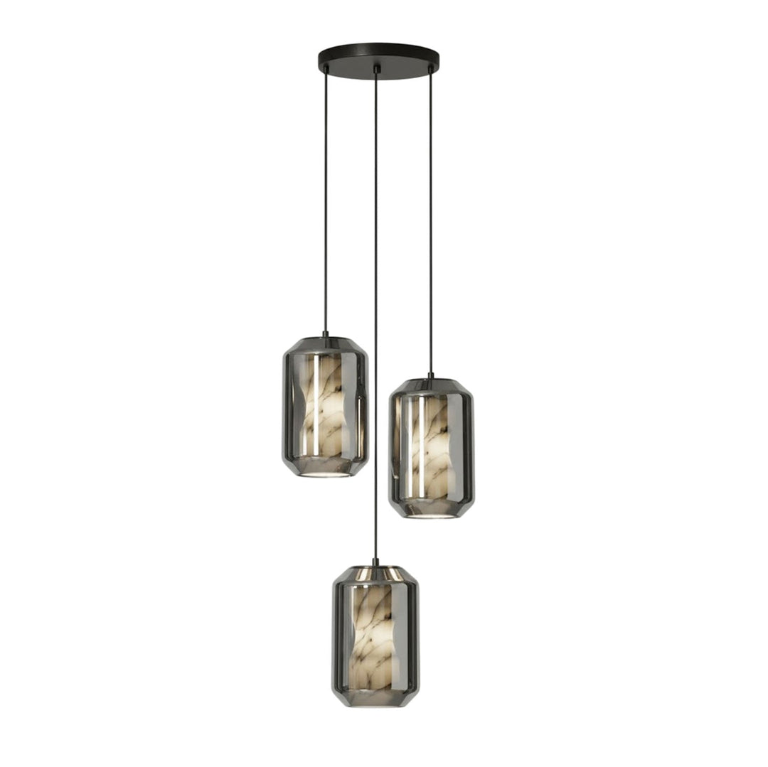 Lampa wisząca z alabastrowego szkła w cylindrze