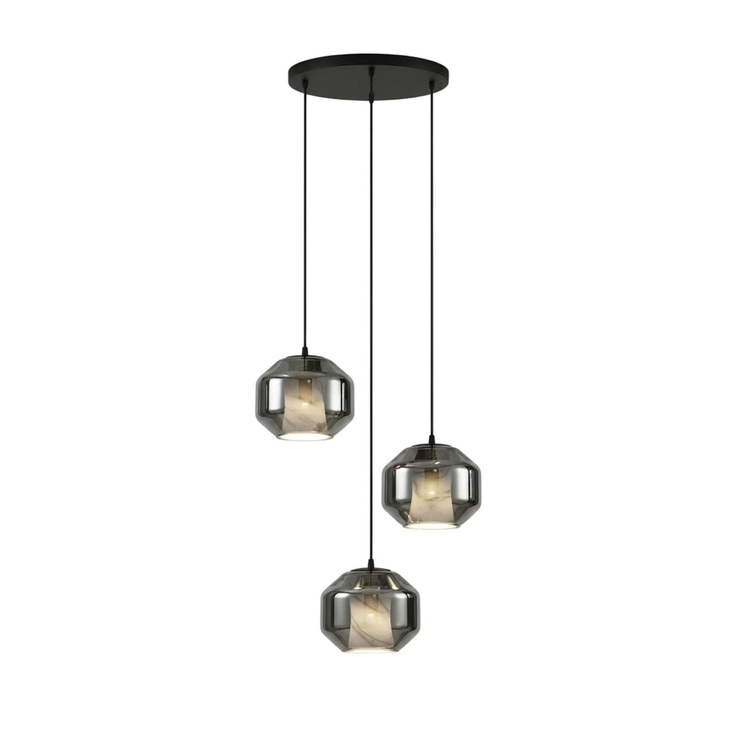 Lampa wisząca z alabastrowego szkła w cylindrze