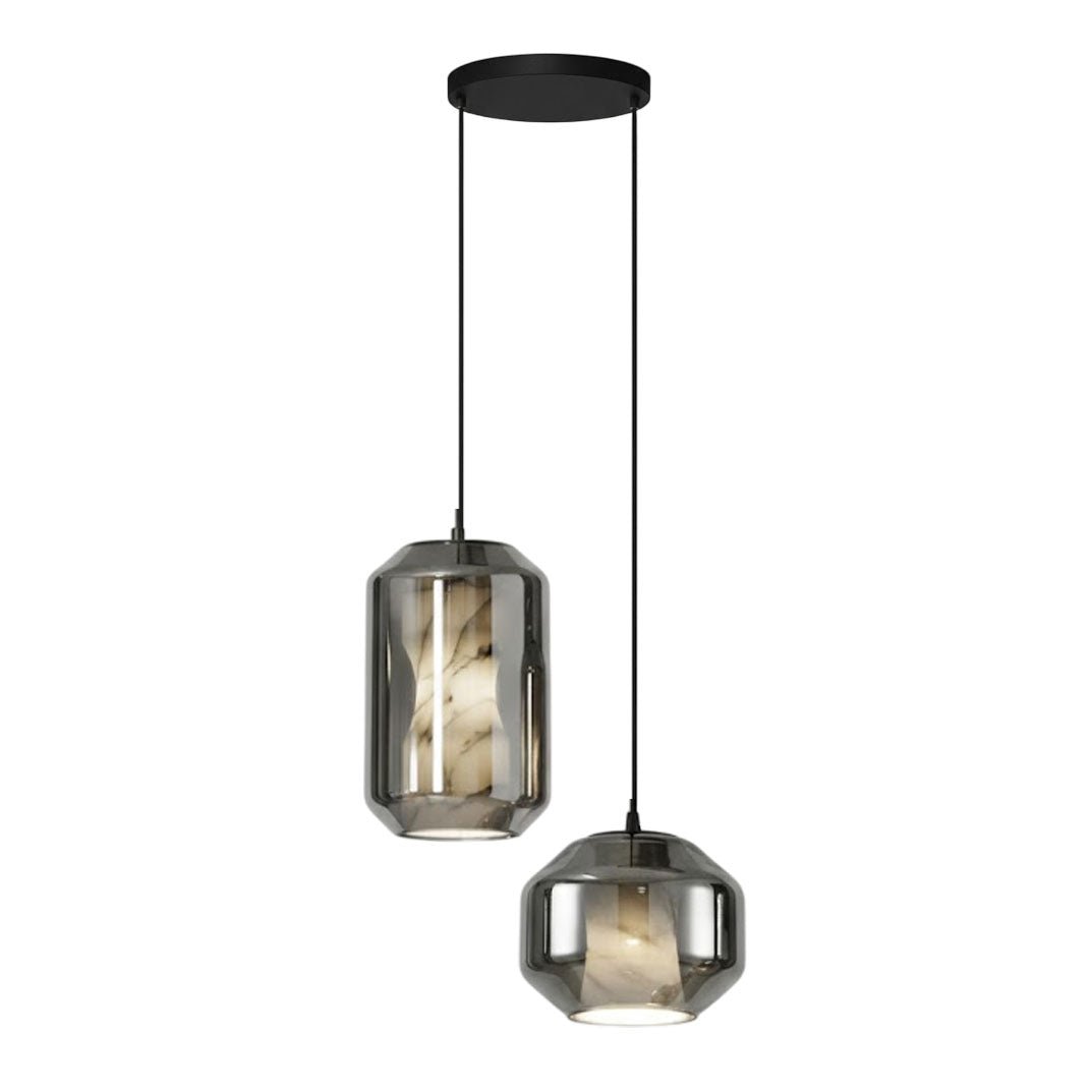 Lampa wisząca z alabastrowego szkła w cylindrze