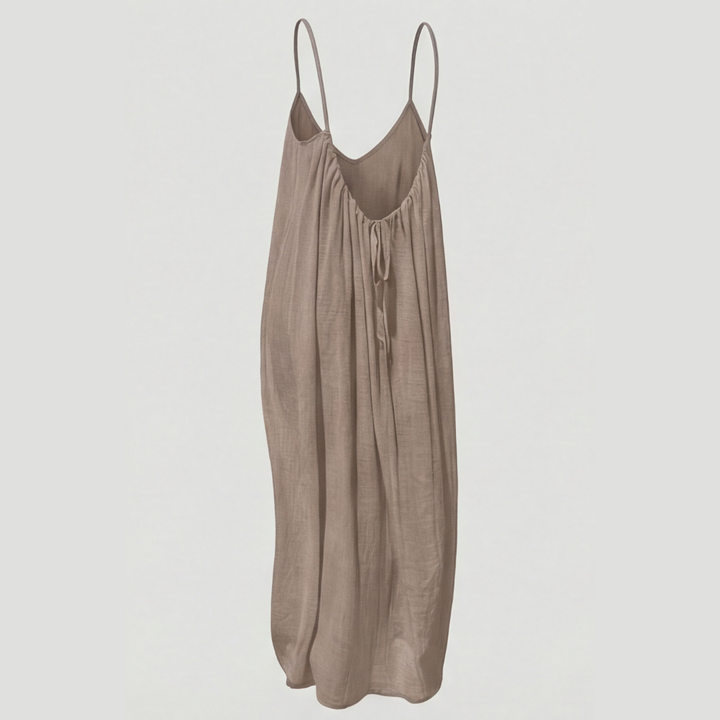 Soleia – Letnia Maxi Sukienka z Odkrytym Plecami