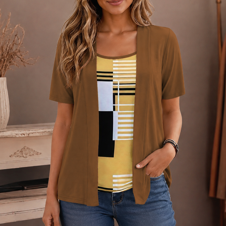 Wearbella – Top w stylu warstwowym z kolorowymi blokami