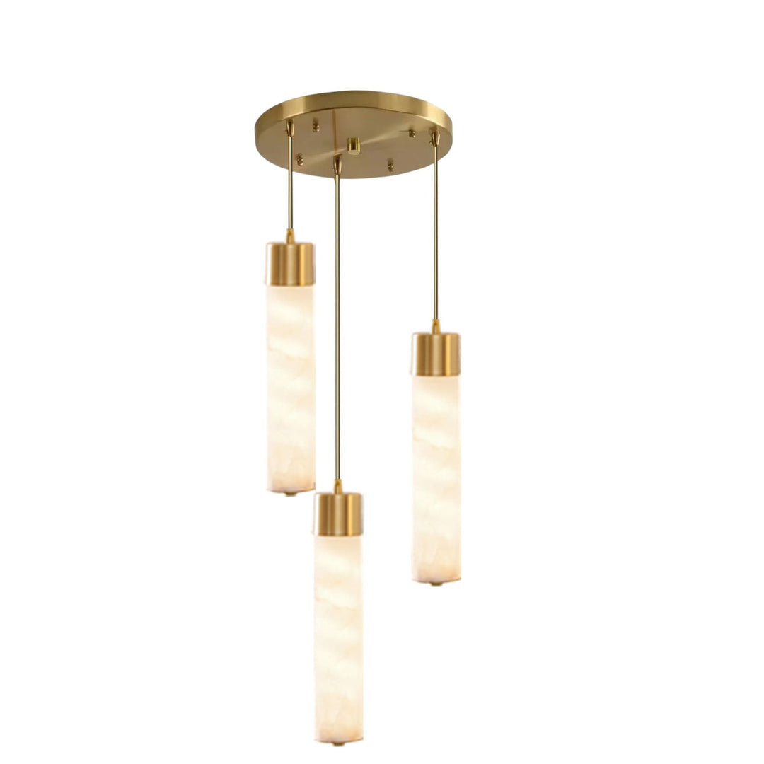 Lampa wisząca Tala z alabastru i mosiądzu
