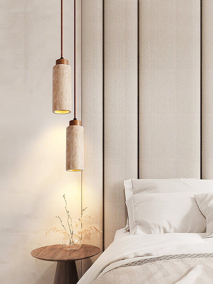 Lampa wisząca Solvara z trawertynu