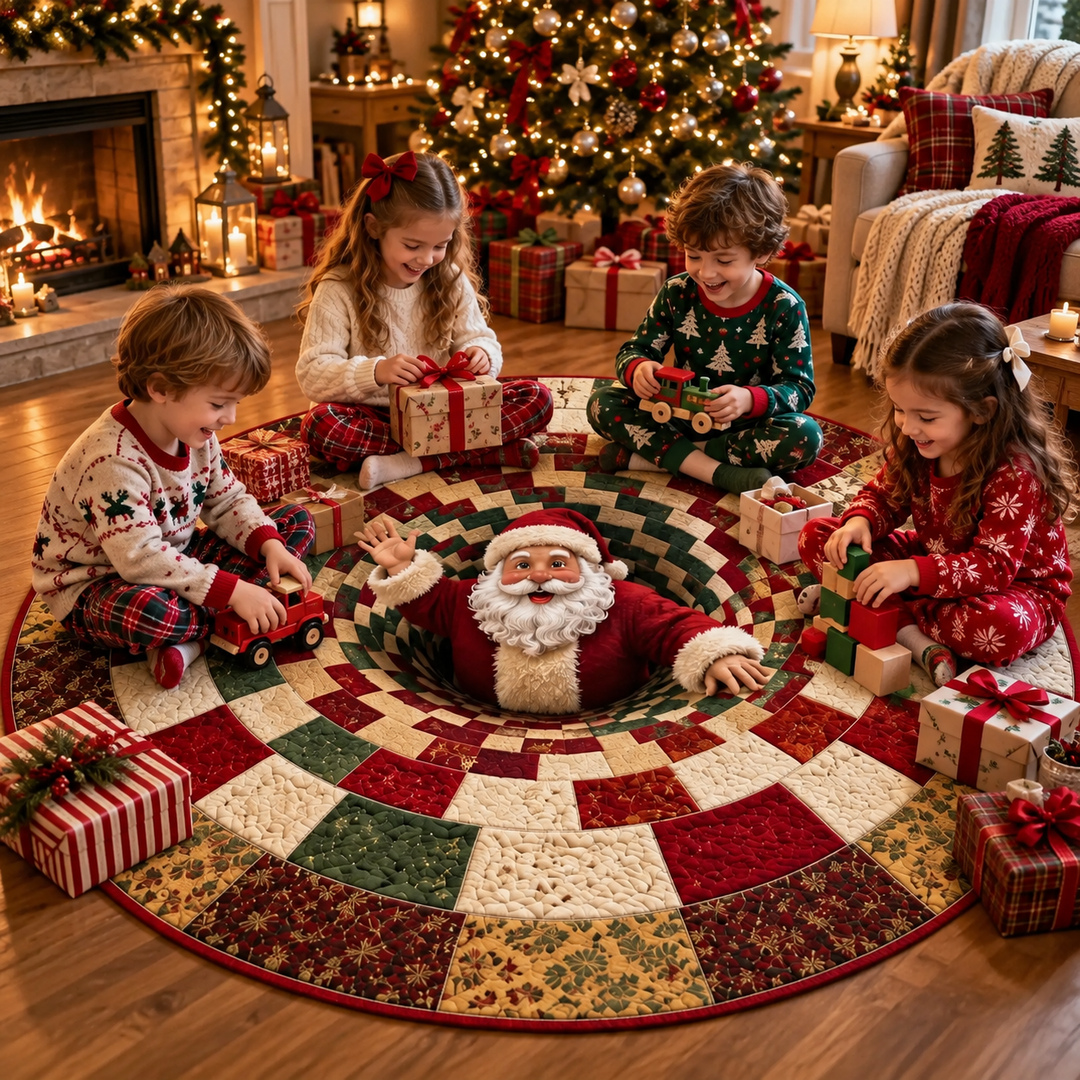 Wesoła Miraż – 3D Swirling Quilted Christmas Rug