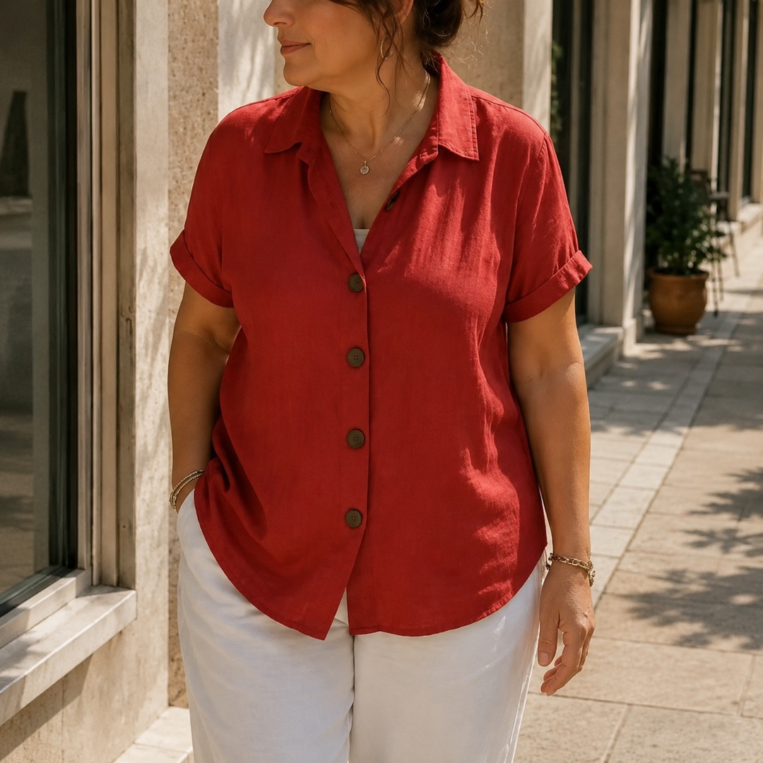 Draperie – Koszula z krótkim rękawem w luźnym kroju