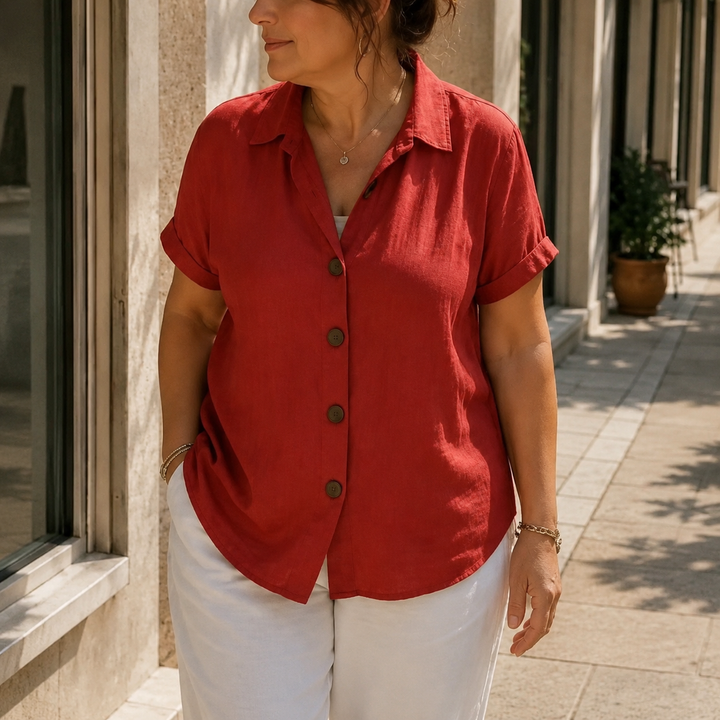 Draperie – Koszula z krótkim rękawem w luźnym kroju