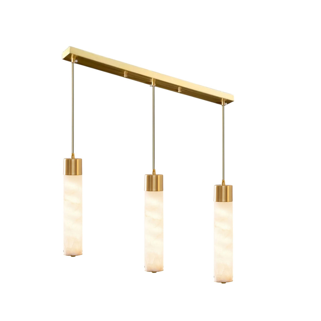 Lampa wisząca Tala z alabastru i mosiądzu