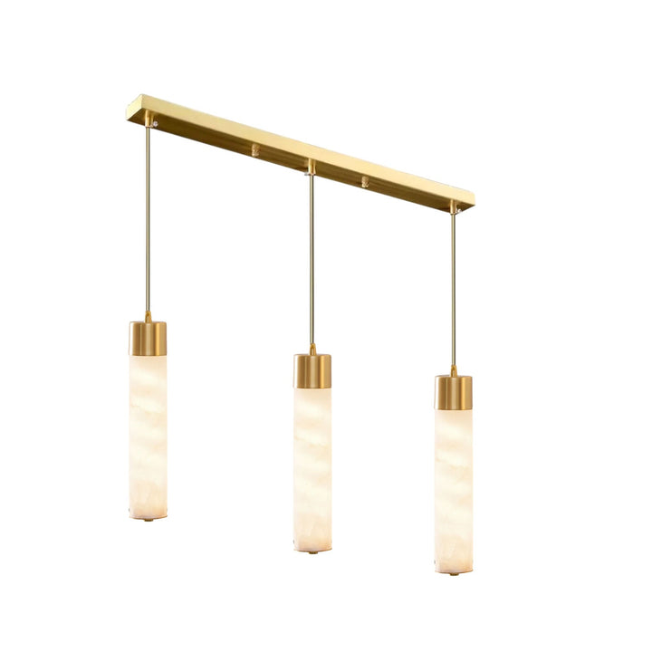 Lampa wisząca Tala z alabastru i mosiądzu