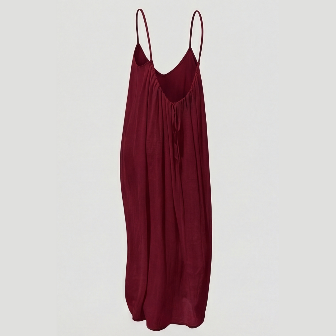 Soleia – Letnia Maxi Sukienka z Odkrytym Plecami