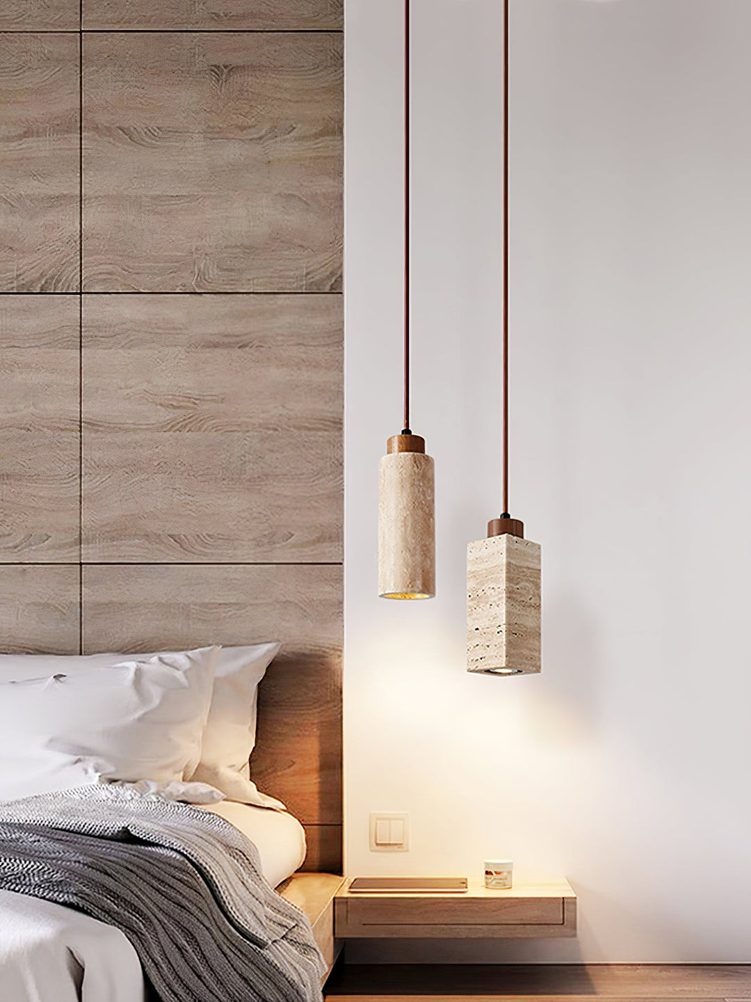 Lampa wisząca Solvara z trawertynu