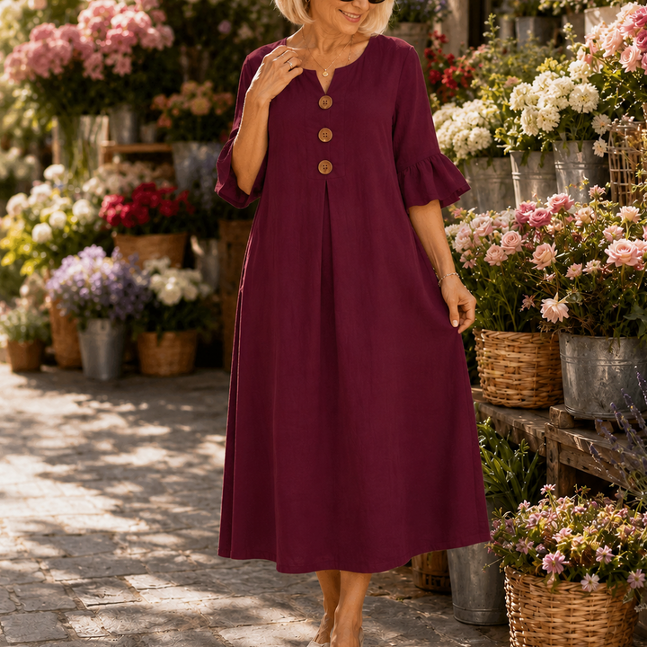 Wearbella – Sukienka midi z dekoltem w serek i falbanami