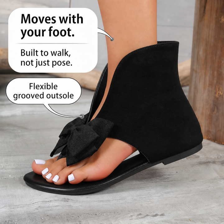 Wearbella – Sandały typu boot z kokardą i odkrytymi palcami