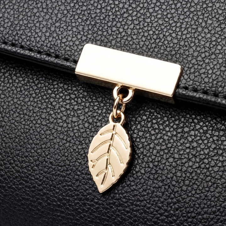 Leafara - Elegancka Torebka Na Ramię z Detalem Liścia