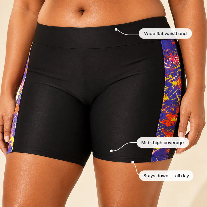 Sirella – Luźny tankini w stylu empire i szorty dla krągłych sylwetek