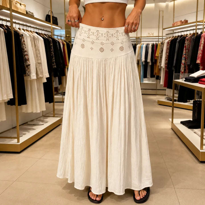 Soléra – Spódnica maxi boho w kształcie litery A z wysokim stanem dla kobiet