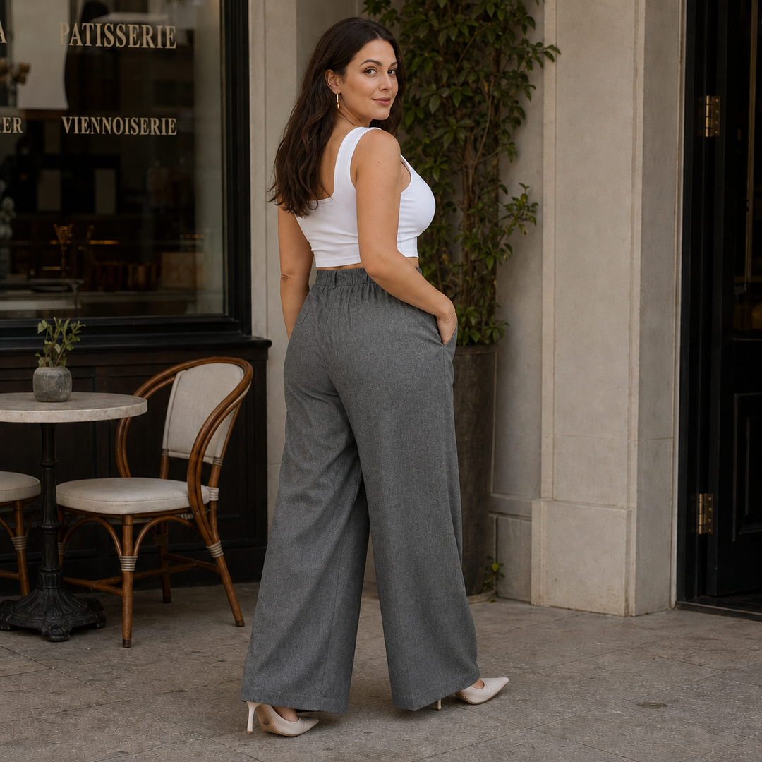 Wearbella – Spodnie z wysokim stanem, szerokie nogawki