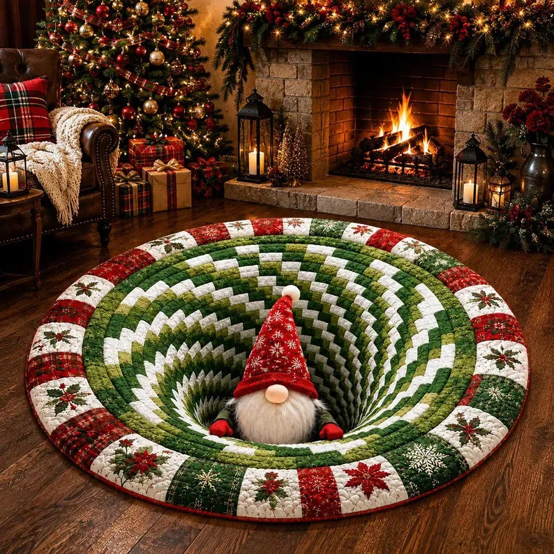 Wesoła Miraż – 3D Swirling Quilted Christmas Rug