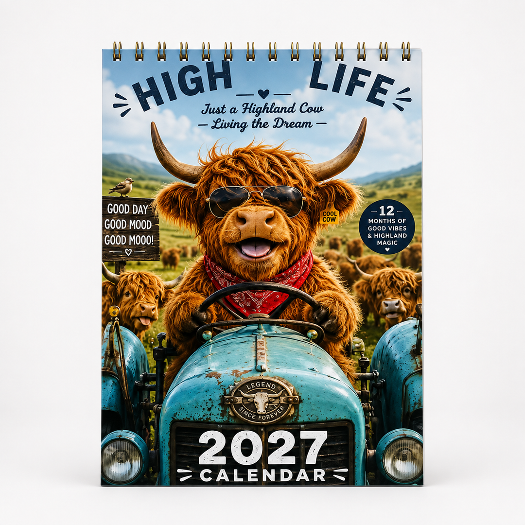 Mootsy – Kalendarz Ścienny z Highland Cow na 2027 rok