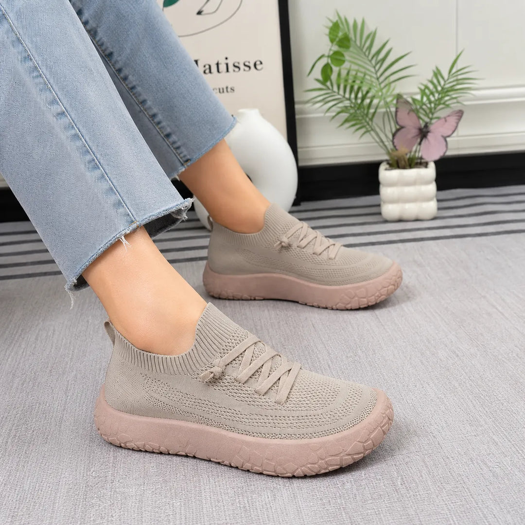 Softstride – Damskie Trampki Slip-On z Dzianiny z Wyściełaną Grubą Podeszwą