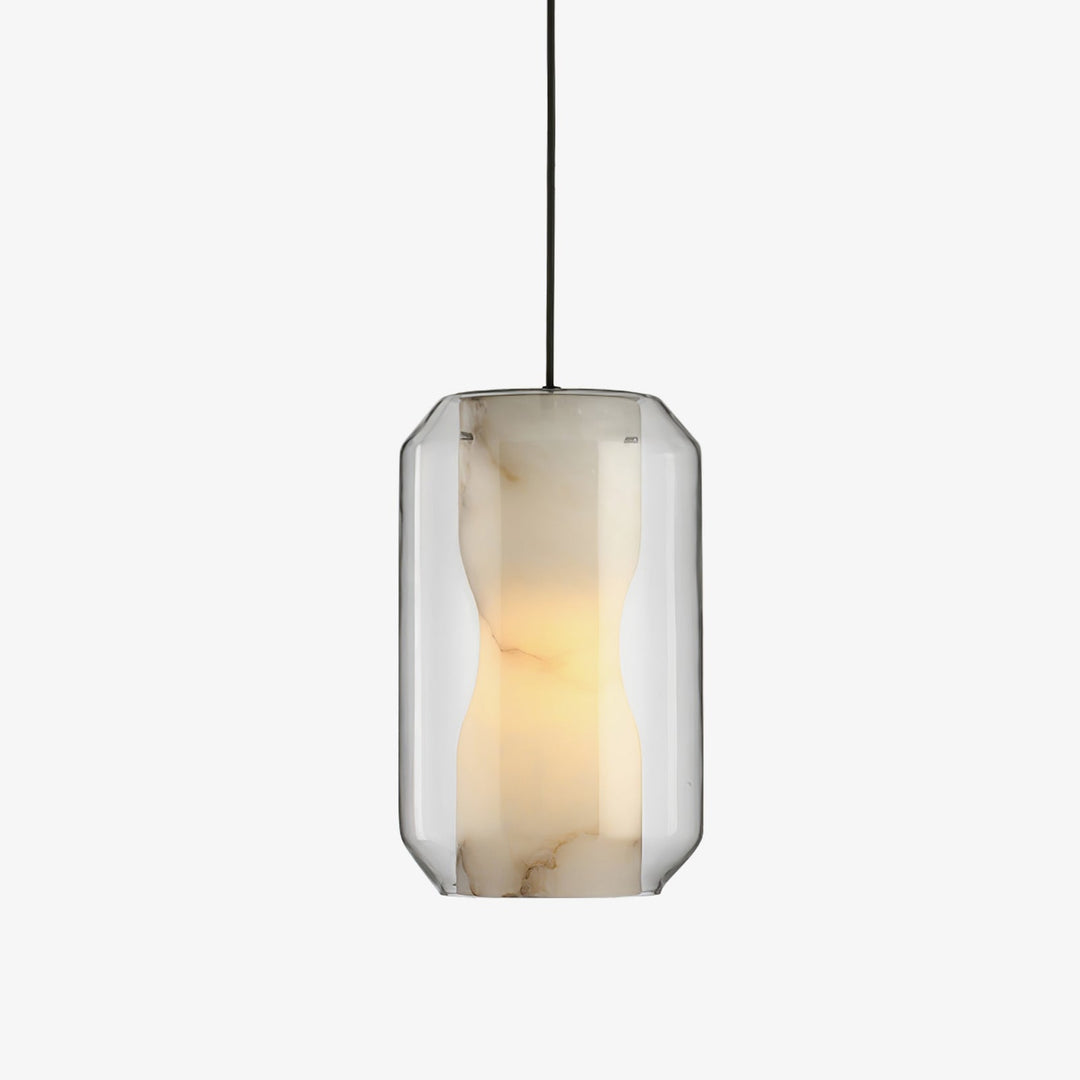 Lampa wisząca z alabastrowego szkła w cylindrze
