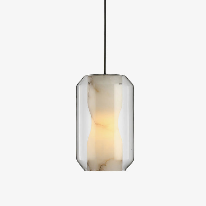 Lampa wisząca z alabastrowego szkła w cylindrze