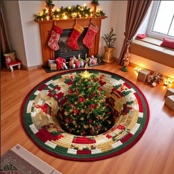 Wesoła Miraż – 3D Swirling Quilted Christmas Rug