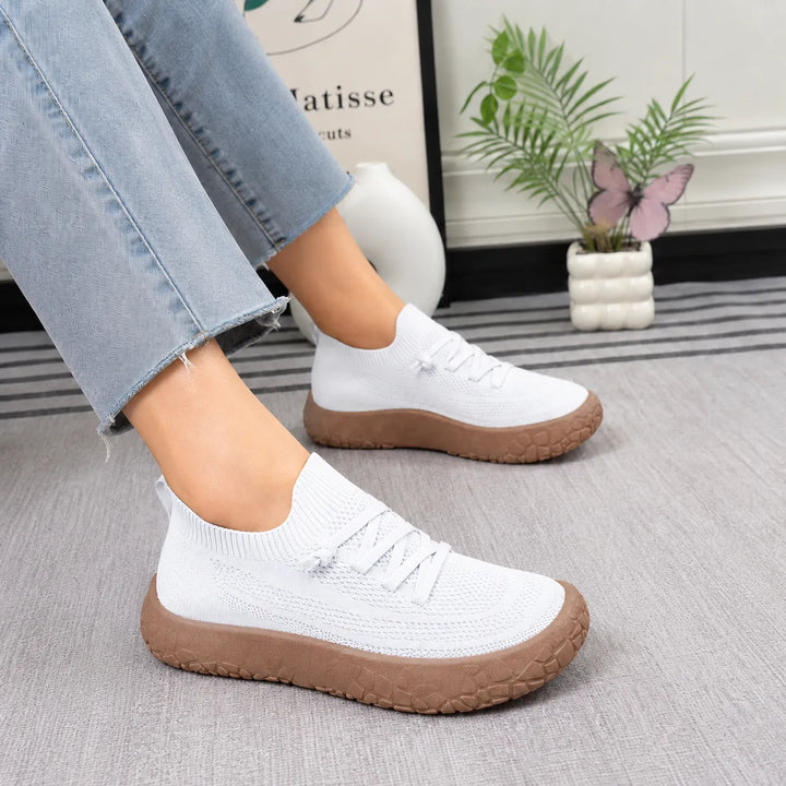 Softstride – Damskie Trampki Slip-On z Dzianiny z Wyściełaną Grubą Podeszwą