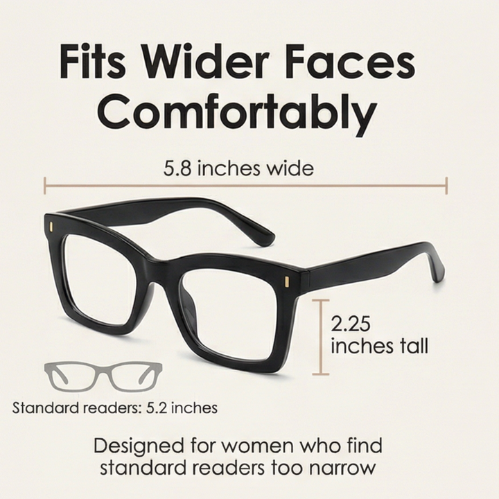 Clarisse – Stylowe Okulary Powiększające w Rozmiarze Oversize dla Kobiet