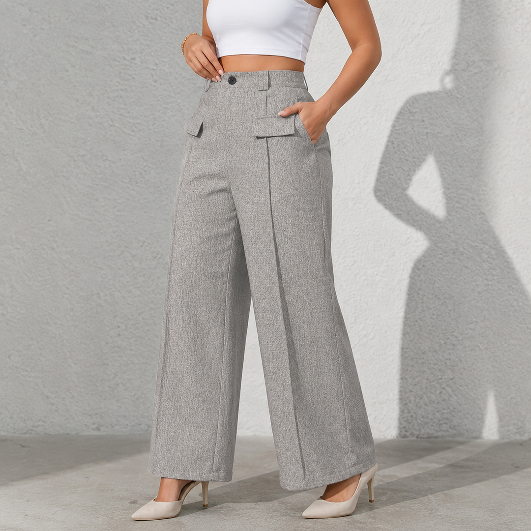 Wearbella – Spodnie z wysokim stanem, szerokie nogawki