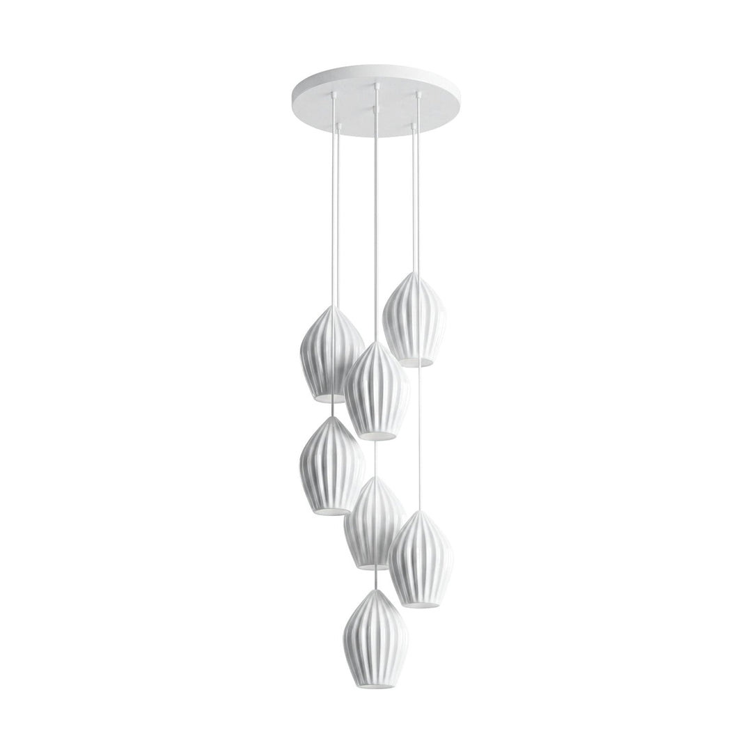 Ceramiczna Lampa Wisząca z Żebrowaniem