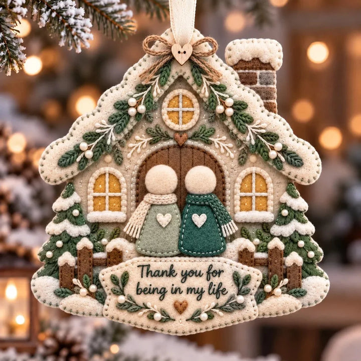 Heartfelt – Warstwowy filcowy ornament "Dziękuję"