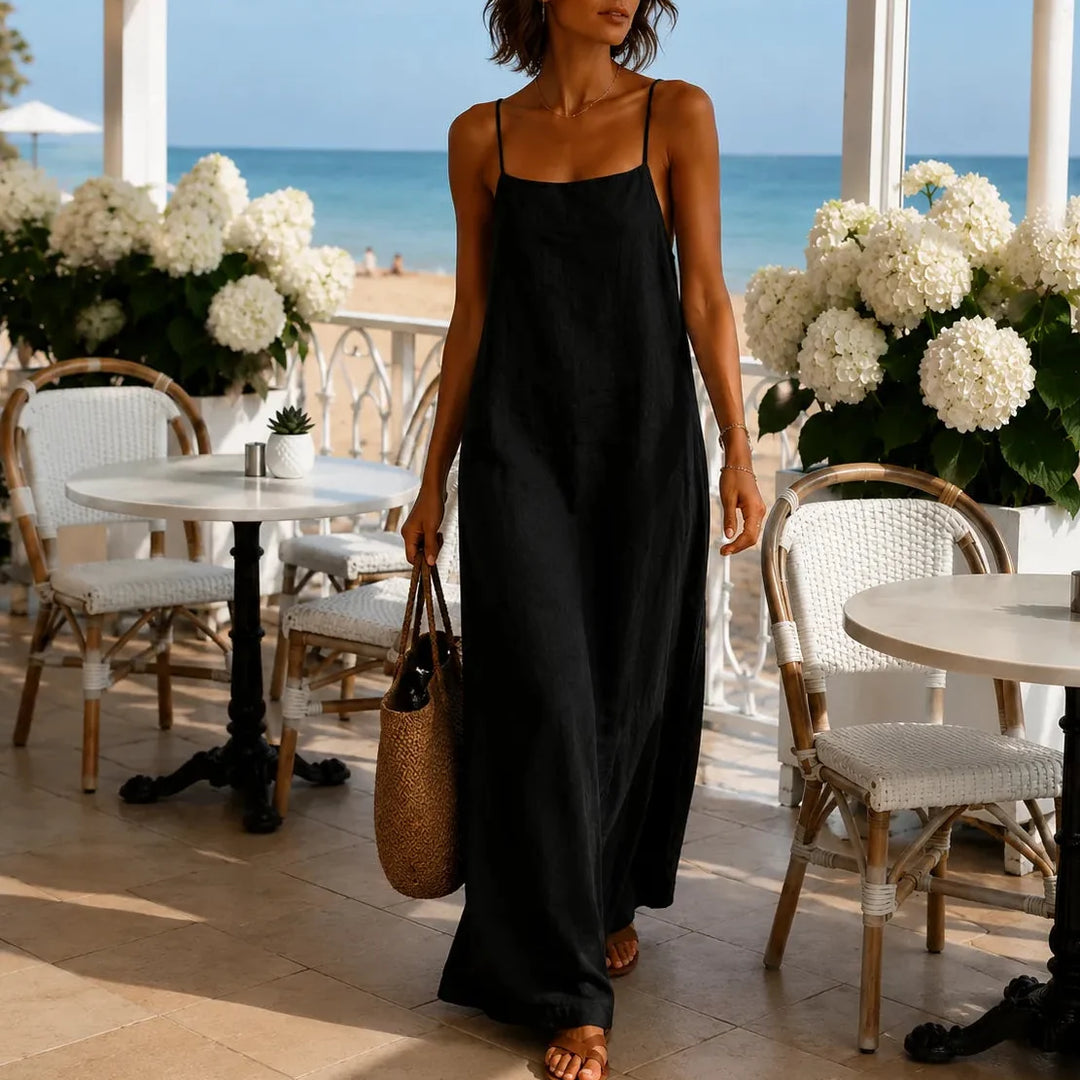 Marelle – Sukienka Maxi w Stylu Lnianym