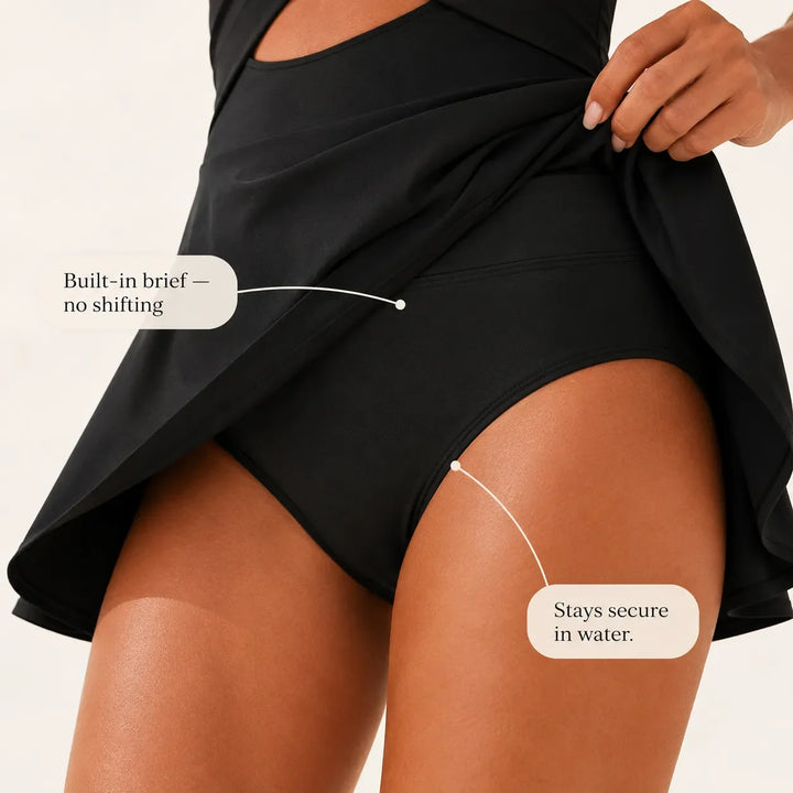Wearbella – Sukienka kąpielowa z falbanami i kontrolą brzucha