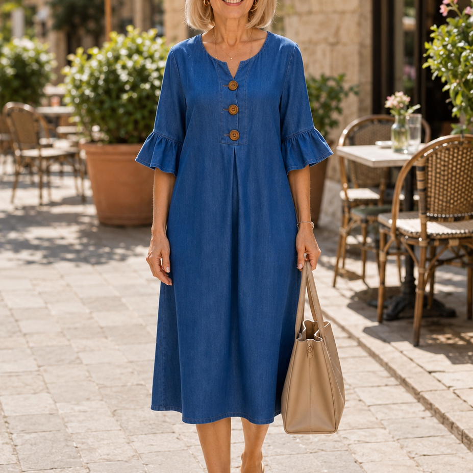 Wearbella – Sukienka midi z dekoltem w serek i falbanami
