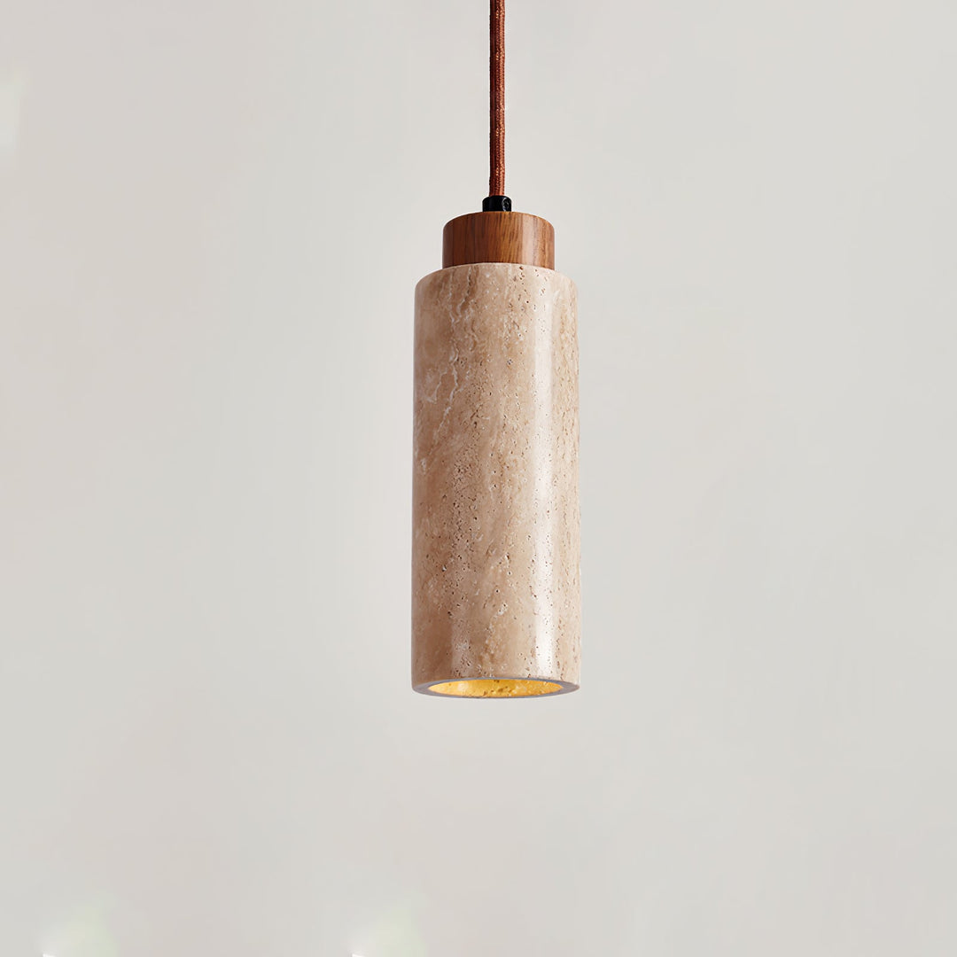 Lampa wisząca Solvara z trawertynu