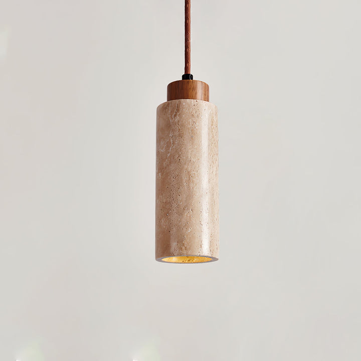Lampa wisząca Solvara z trawertynu