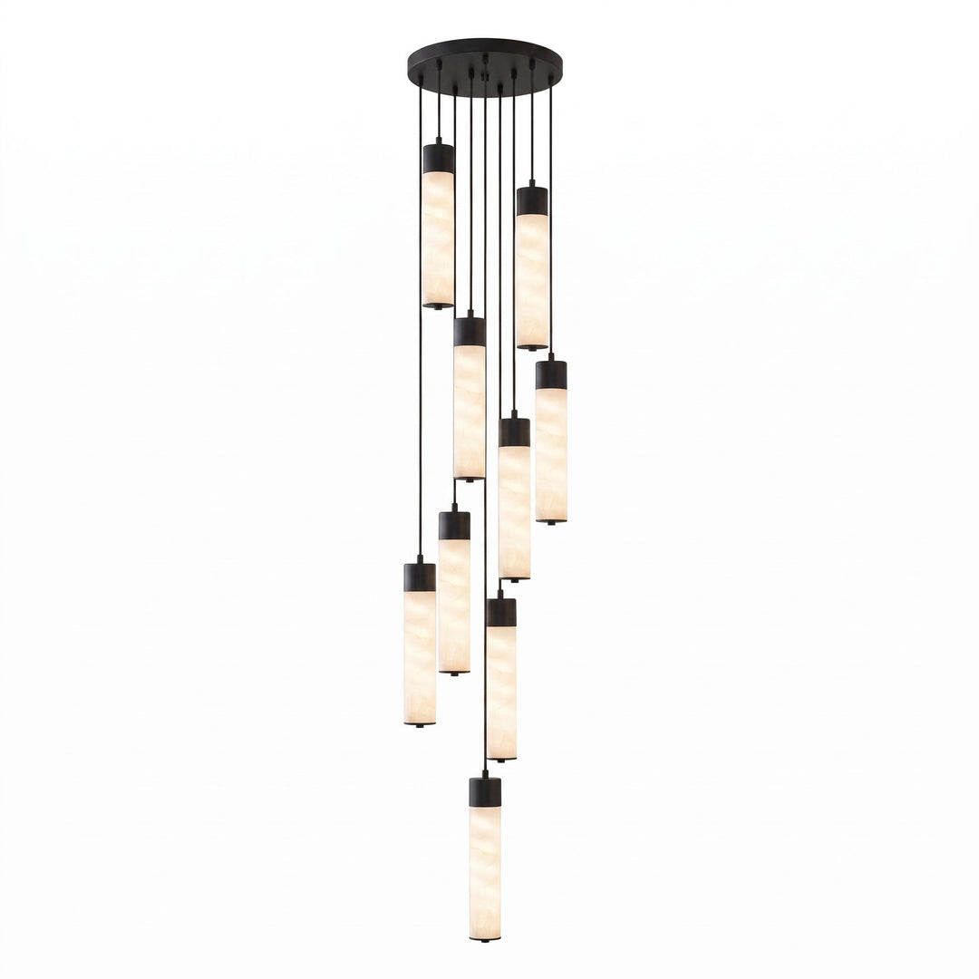 Lampa wisząca Tala z alabastru i mosiądzu