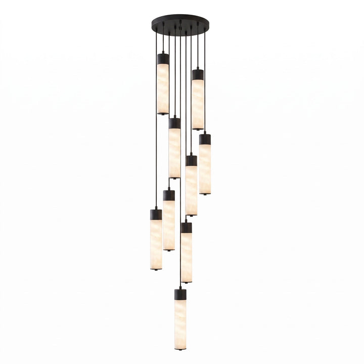 Lampa wisząca Tala z alabastru i mosiądzu