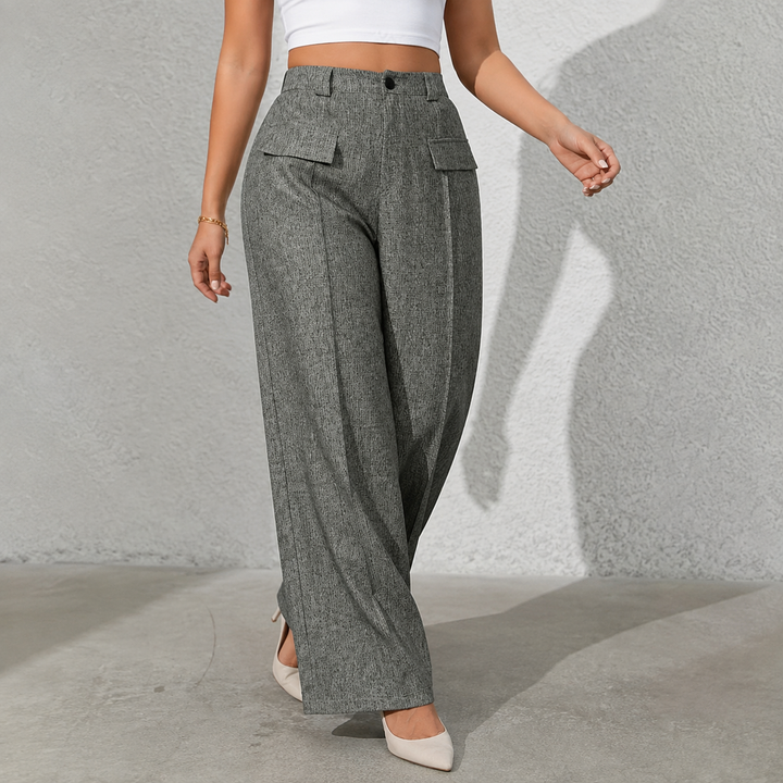 Wearbella – Spodnie z wysokim stanem, szerokie nogawki