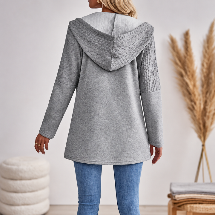 Wearbella – Długi kardigan z dzianiny w splot kabelkowy z zamkiem