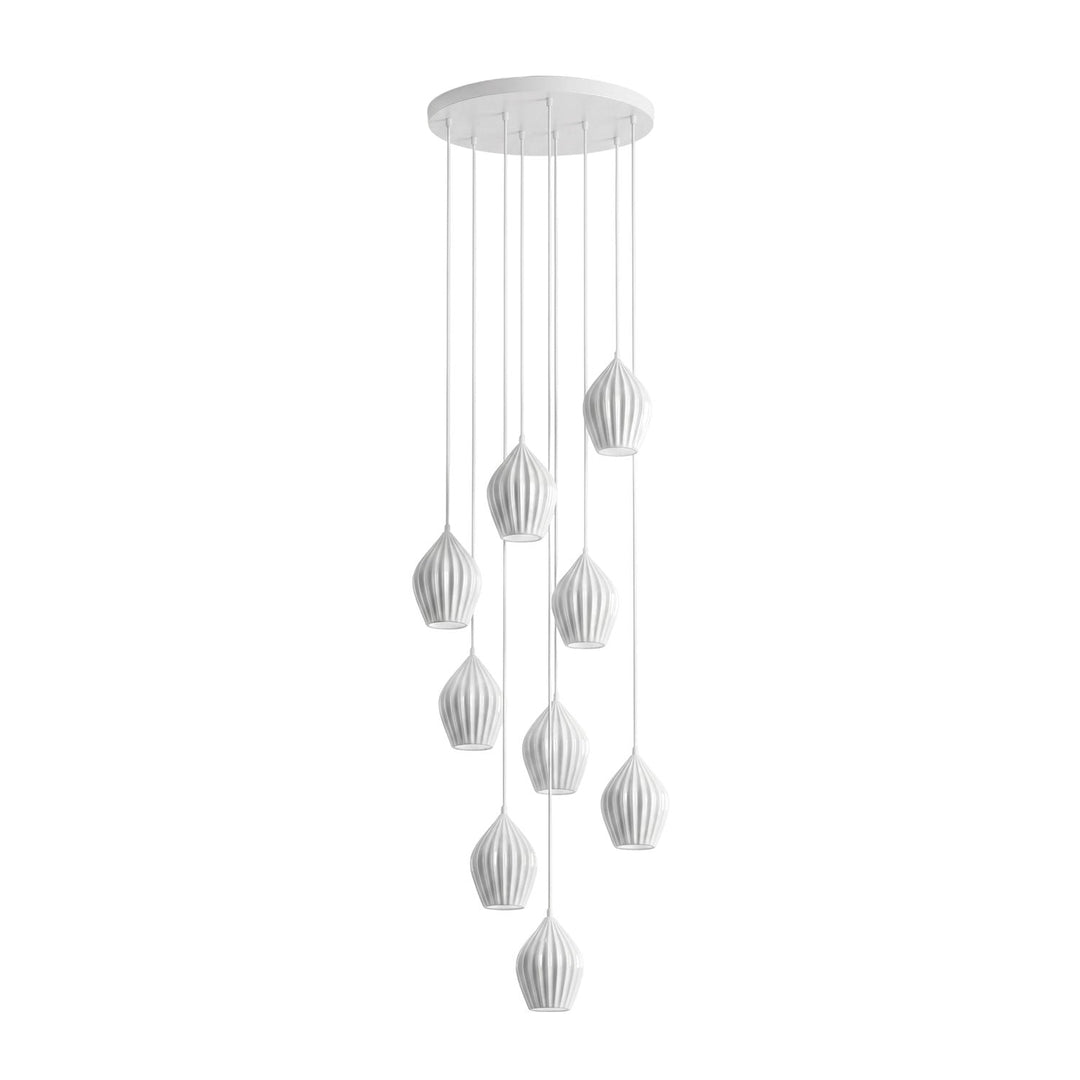 Ceramiczna Lampa Wisząca z Żebrowaniem