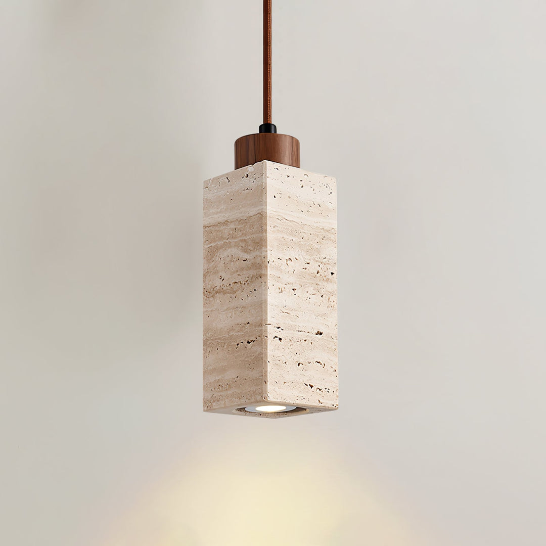 Lampa wisząca Solvara z trawertynu